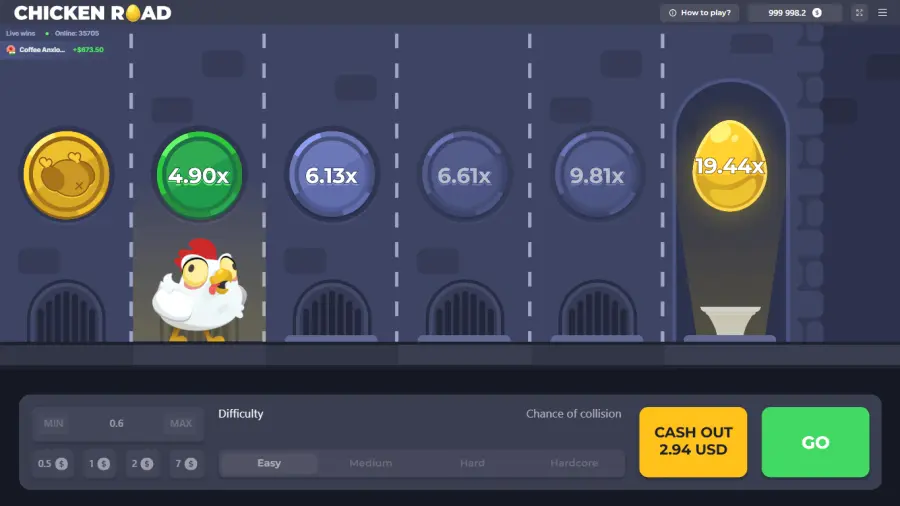 Chicken Road de InOut Games testeado en Betano AR